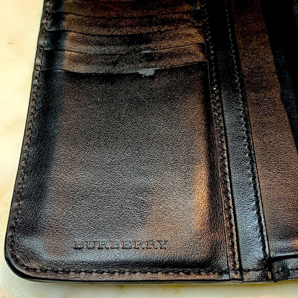 BURBERRY COMPACT ZIPPY WALLET BLACK LEATHER NOVA CHECK BOX DUST COVER HAMPSTEAD - Picture 12 of 15